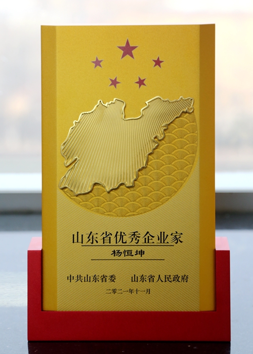东方电子集团有限公司董事长杨恒坤被授予“山东省优秀企业家”称号